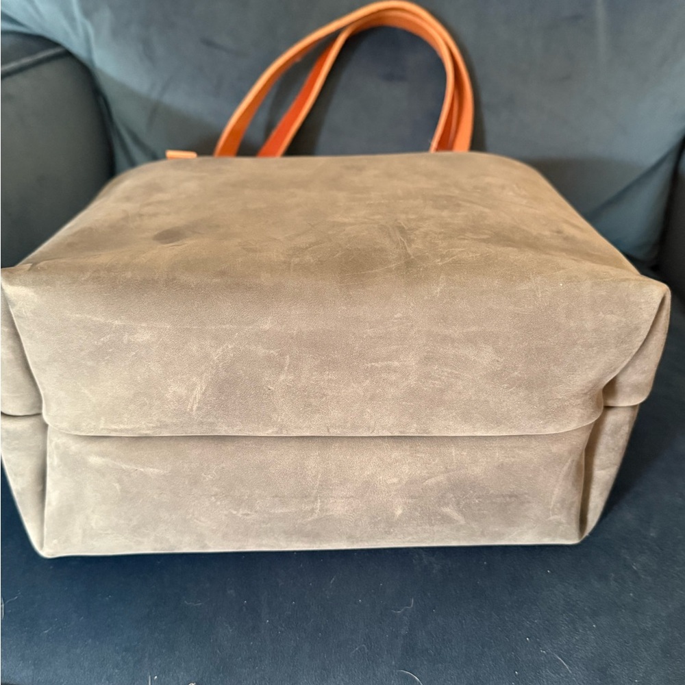 Portland Leather Goods Medium Classic Tote in Storm with Tandles - Picture 3 of 4